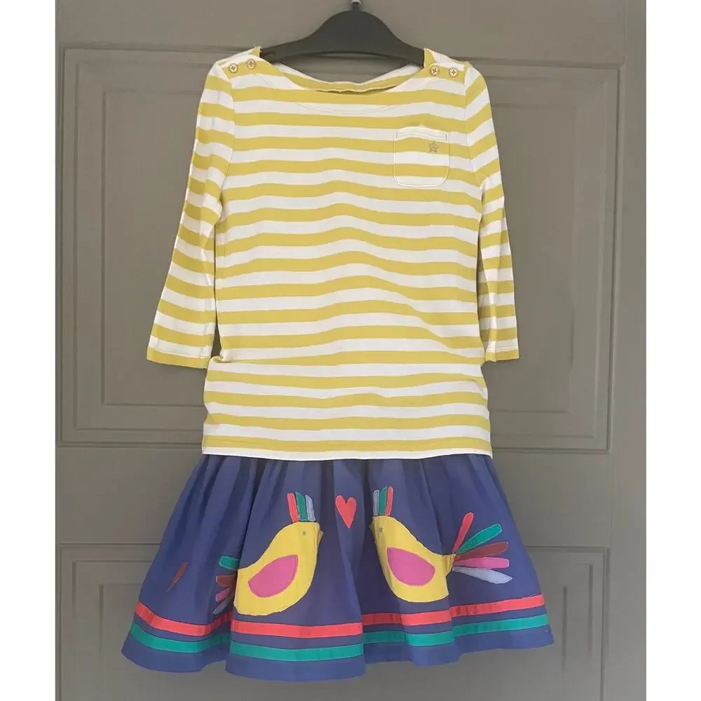 Osh Gosh Yellow Striped 3/4 length Sleeve shirt to match skirts 7